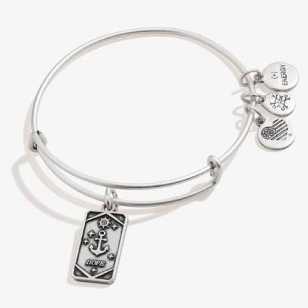 NWT! ALEX AND ANI Hope Anchor Oracle Bangle Bracelet in Raphaelian Silver